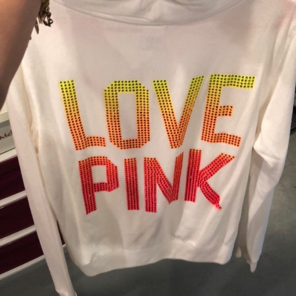 PINK Victoria's Secret Tops - Pink Victoria’s Secret Bling Long Sleeve Zip Up